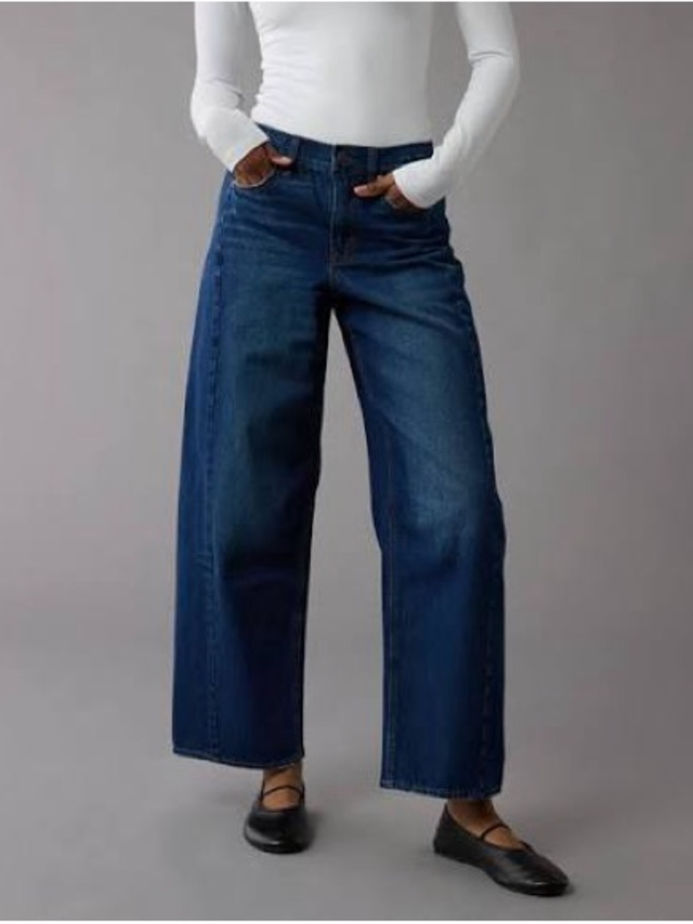 NWOT ae dreamy drape barrel jeans